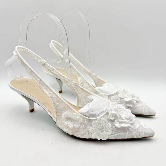 Blue by Betsey Johnson Womens Dian Slingback Heels US 8 M Ivory NIB - Picture 5 of 13